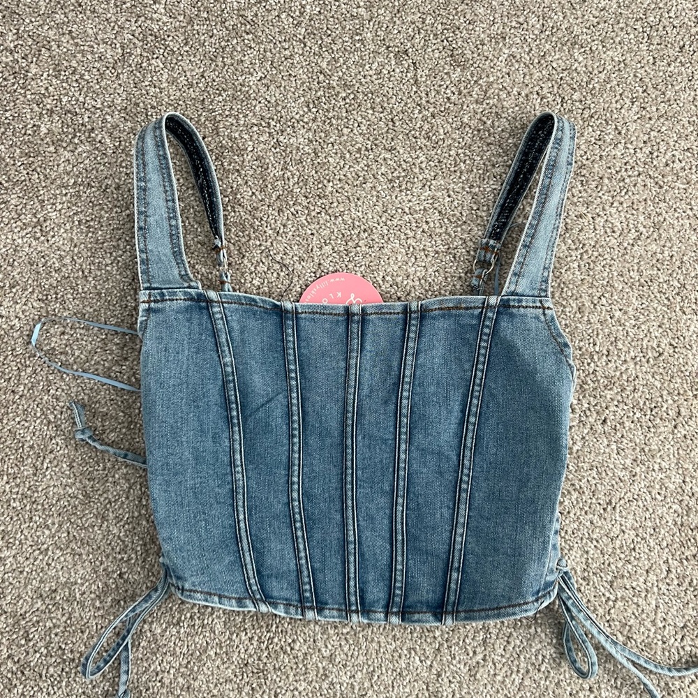 Blue Denim Corset Top